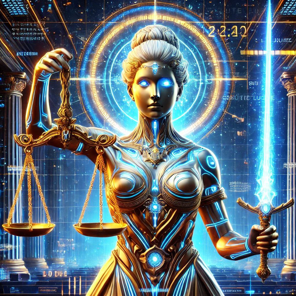 Dike with her scales of justice